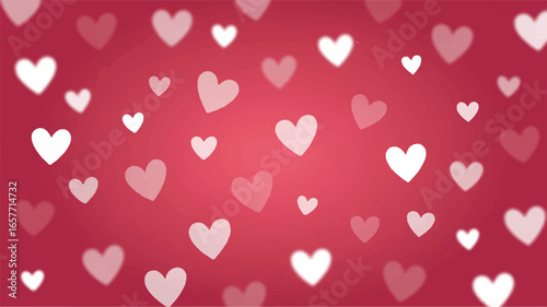 Soft Focus White Hearts on a Gradient Red Background love romance