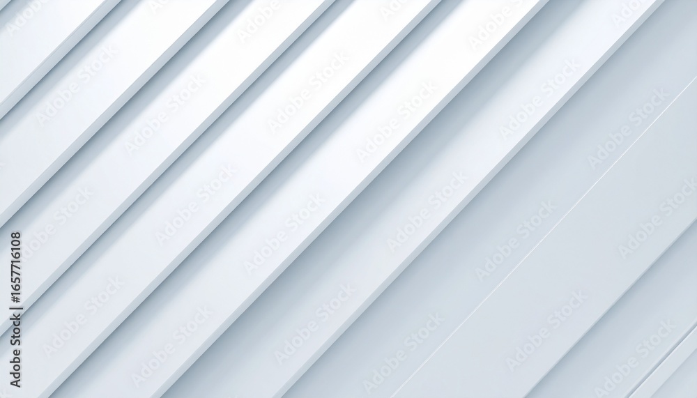 Obraz premium Abstract white geometric pattern with diagonal lines and shadows creating a modern, minimalist design.