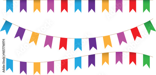 Colorful bunting flags for celebrations and parties