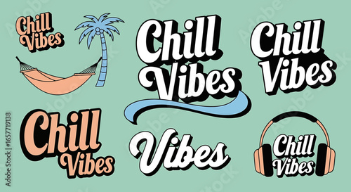 Collection of "Chill Vibes" Graphic Designs