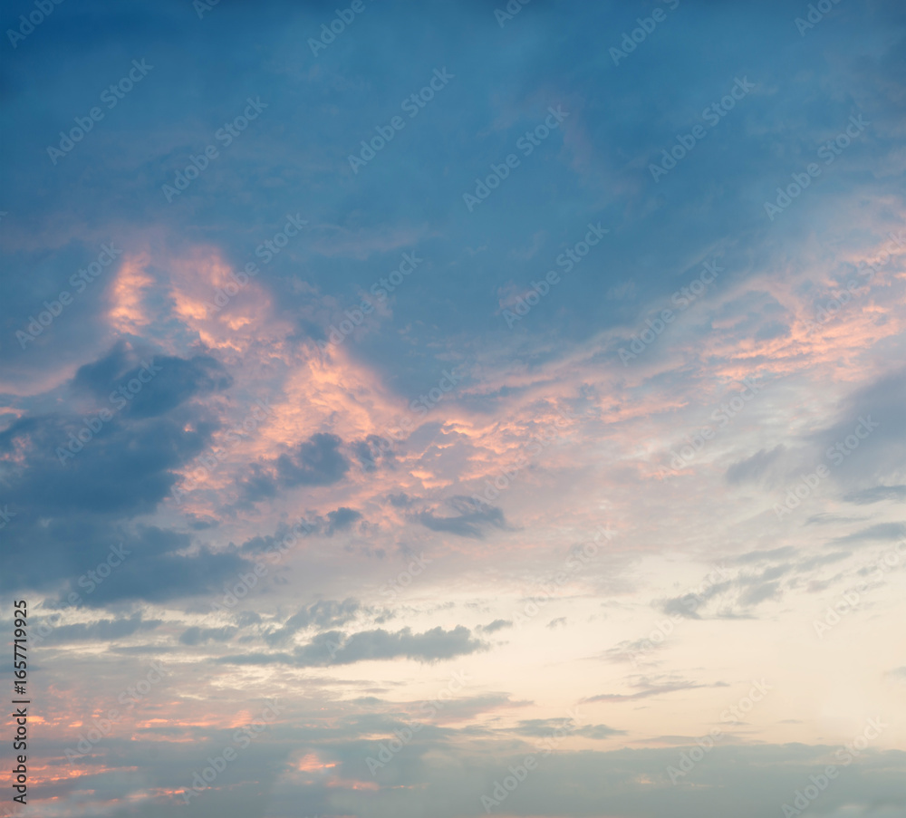 Fototapeta premium Bright clouds in the evening sky