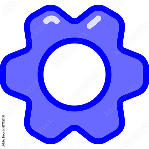 Blue cogwheel icon representing settings and adjustments