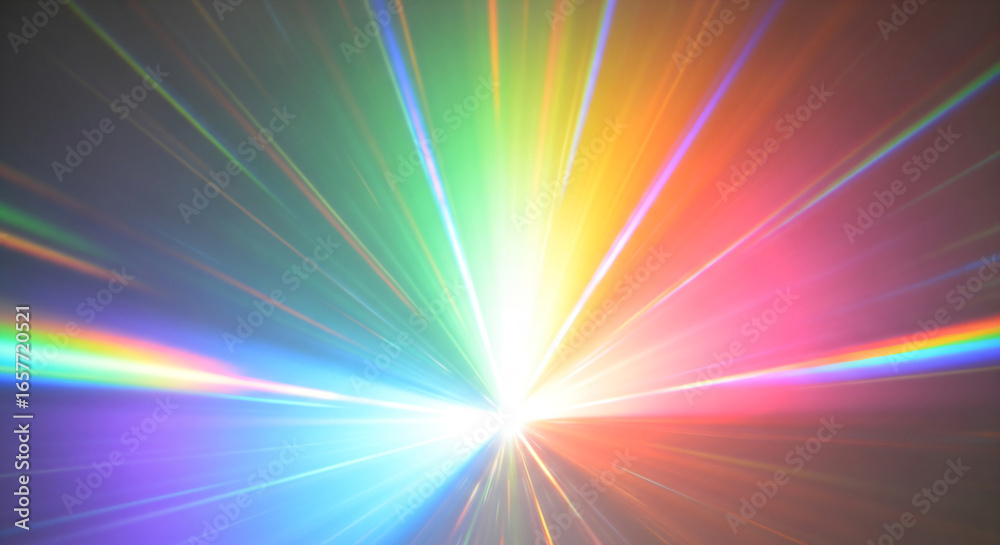 Obraz premium Bright Light Rays with Rainbow Colors
