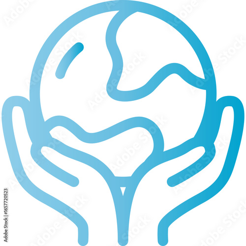 Caring hands gently holding the Earth, promoting global sustainability