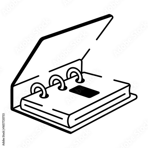 A hand drawn style icon showing file binder

