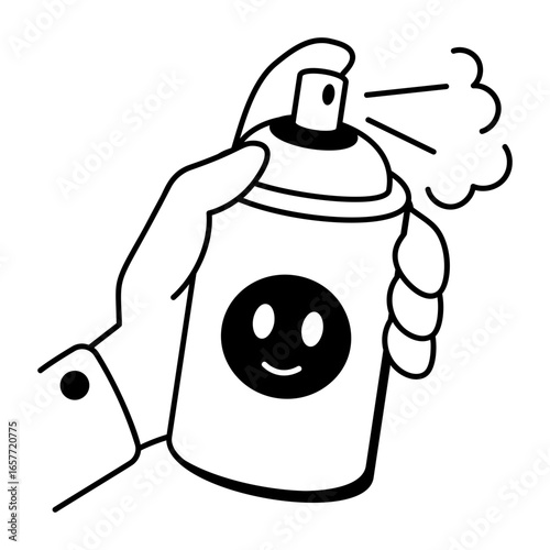 A drawing style icon representing spray paint

