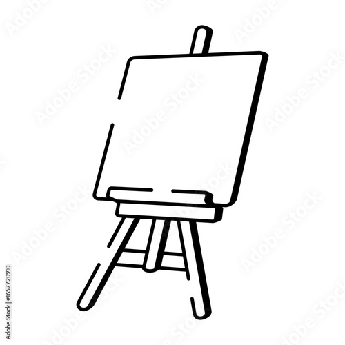 A sketchy style icon showing wooden easel
