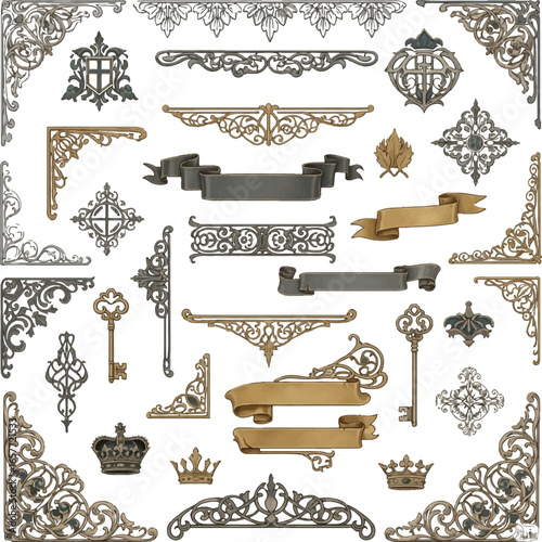 Elegant vintage floral frame border design with ornate decorative scroll and calligraphic elements