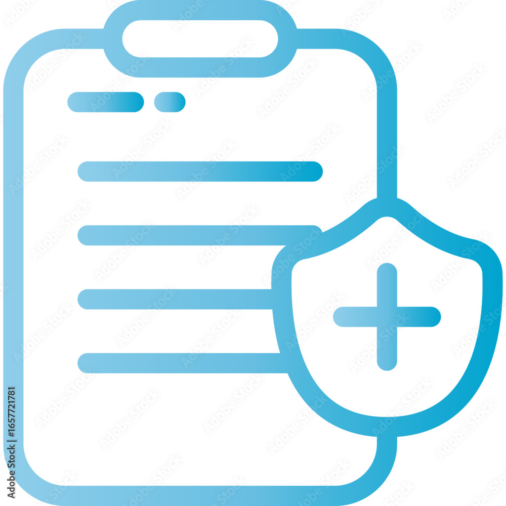 Obraz premium Professional medical document with shield icon for healthcare