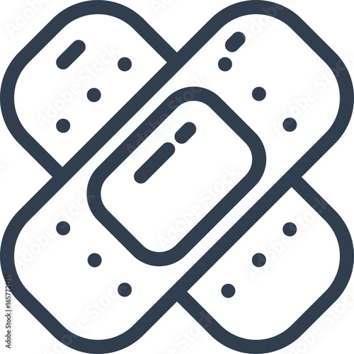 Simple band-aid icon, first aid and healthcare solution