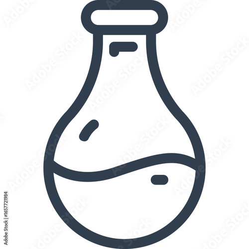 Laboratory flask with fluid, research and scientific studies
