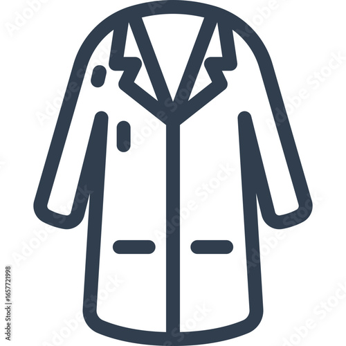 Professional lab coat icon for medical science research
