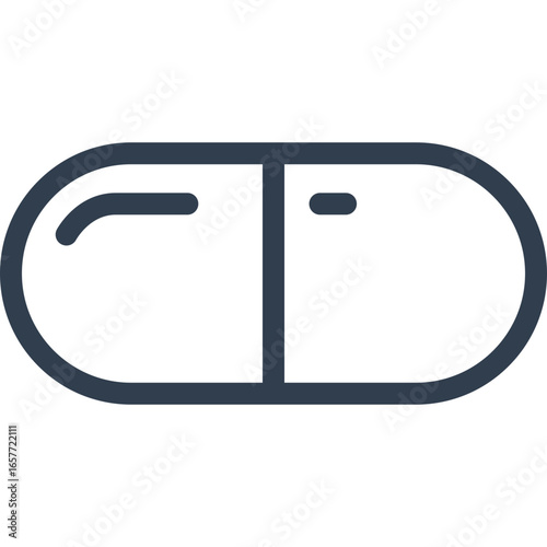 Simple capsule icon for medical designs and presentations