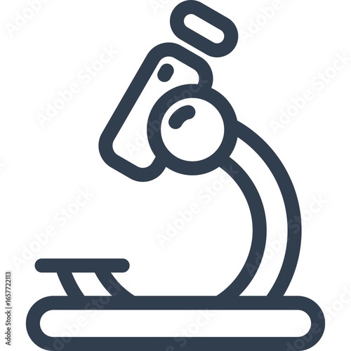 Simple microscope icon for science and research projects
