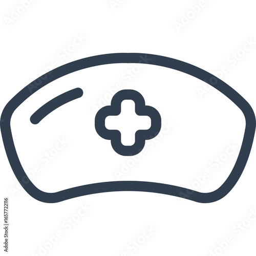 Modern nurse hat icon, essential worker support symbol design