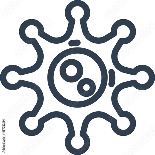 Simple virus icon for medical designs and healthcare visuals