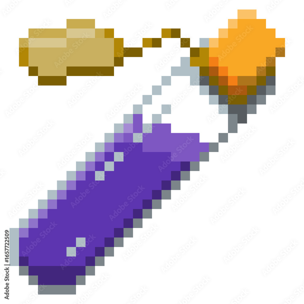 Fototapeta premium Game ready 32 bit Small Potion Bottle with label pixel art