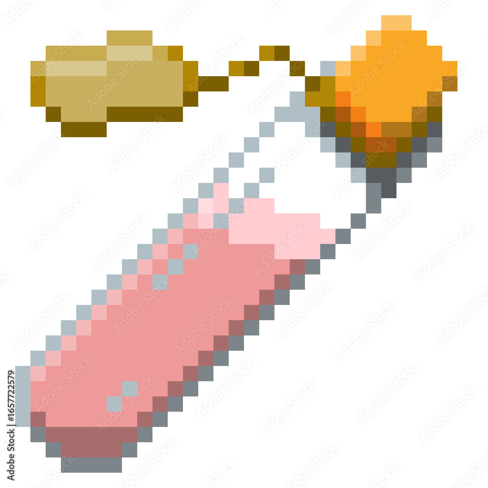 Fototapeta premium Game ready 32 bit Small Potion Bottle with label pixel art