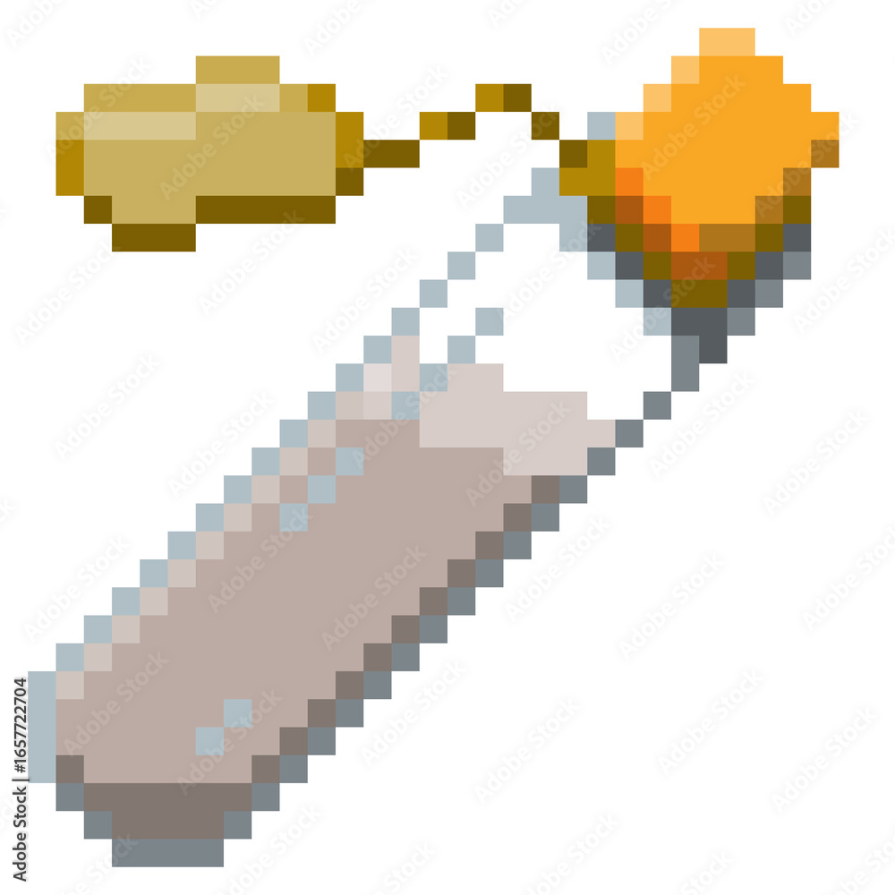 Obraz premium Game ready 32 bit Small Potion Bottle with label pixel art