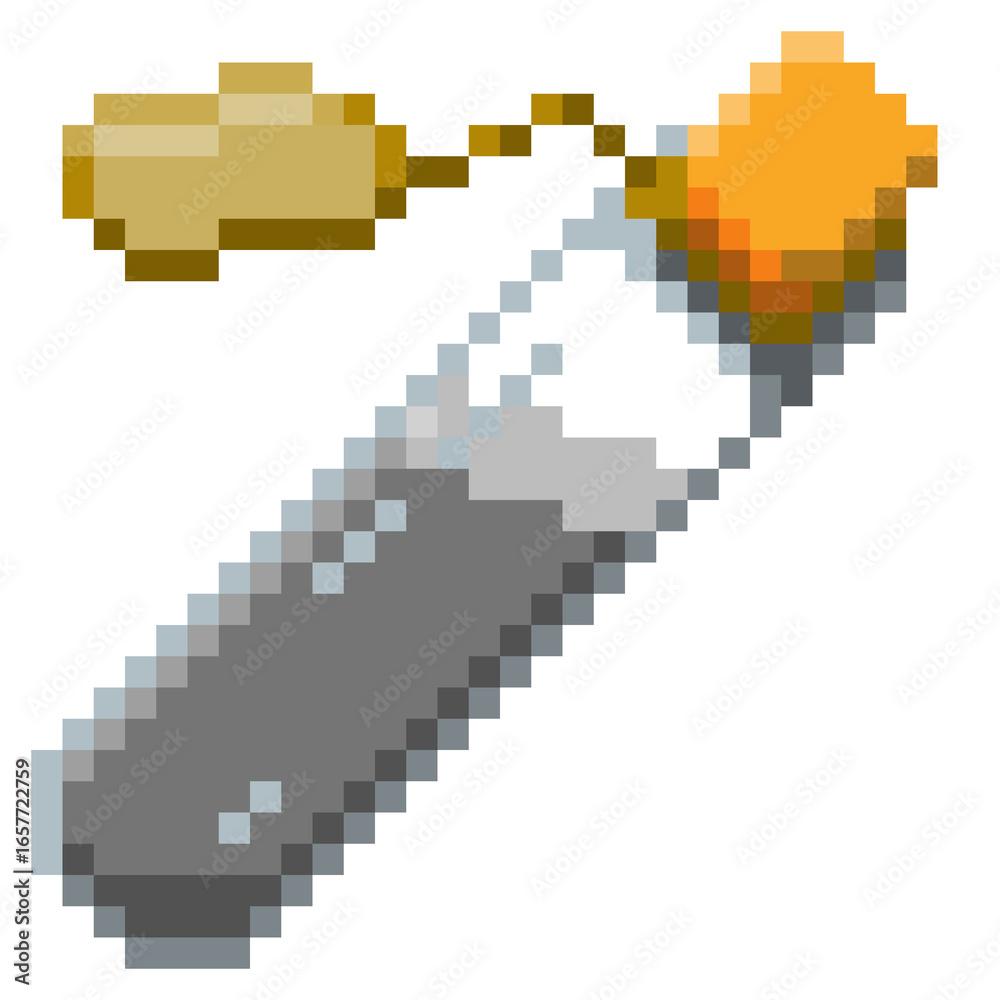 Obraz premium Game ready 32 bit Small Potion Bottle with label pixel art