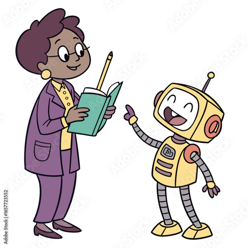 Teacher and robot learning together education book