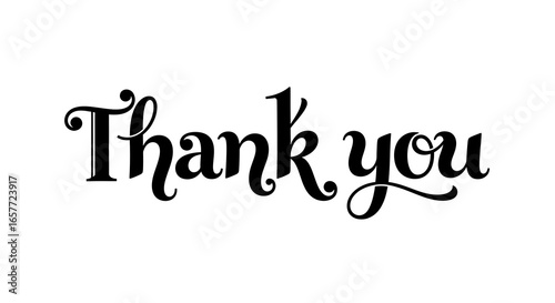 Elegant Calligraphic Thank You Message Text Design for Appreciation Card