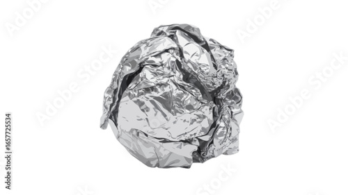 crumpled aluminum foil isolated on transparent background
