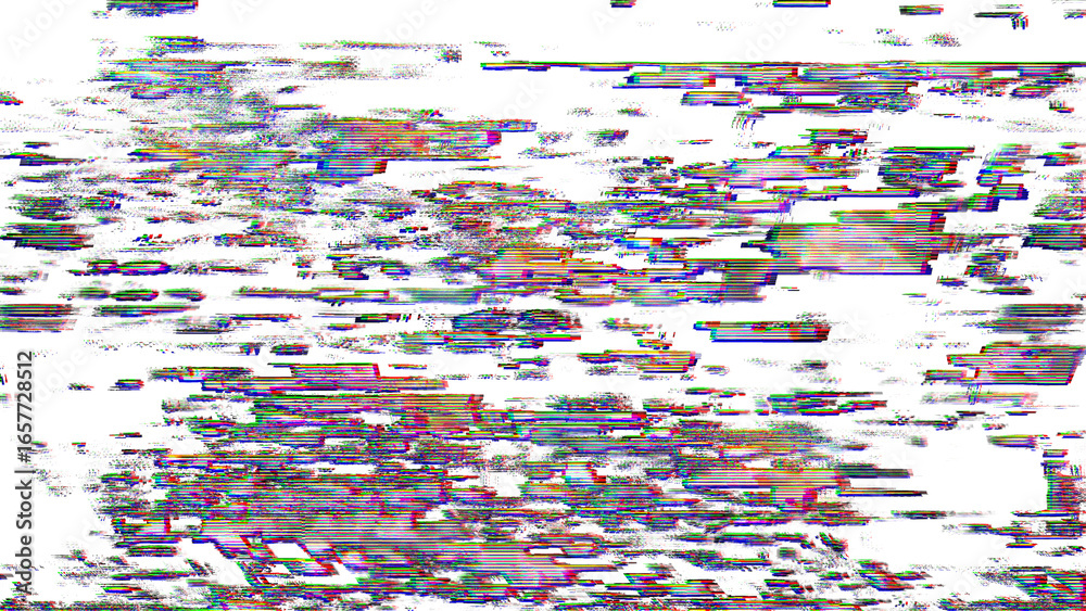Fototapeta premium Abstract iridescent glitch artifact texture on transparent background