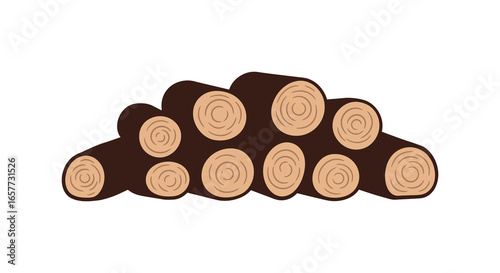 A pile of cut logs with visible wood grain patterns stacked together silhouette