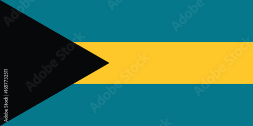 The national flag of bahamas isolated on white, a symbol of freedom, simple flat design vector clipart, can use for travel or politics
