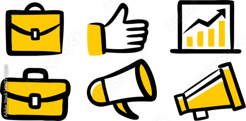 Boost Your Business A Collection of Hand-Drawn Marketing Icons