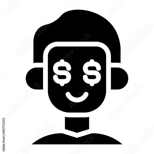 Cash focus glyph style vector illustration