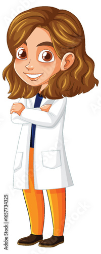 Confident Female Scientist in White Lab Coat