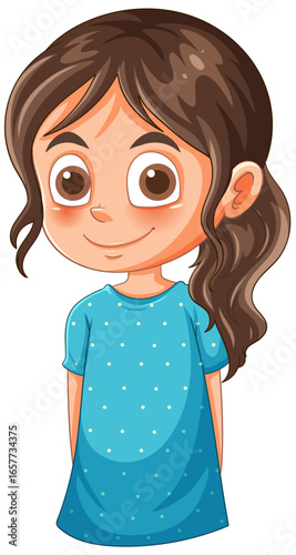 Smiling Girl in Blue Dress
