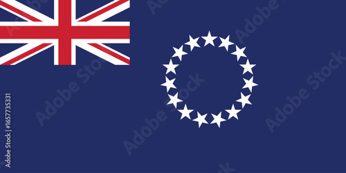 The national flag of the cook islands featuring union jack and stars design, simple flat design vector clipart, can use for travel or politics