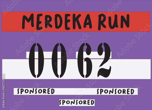 Bib number running for charity merdeka run events