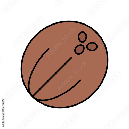 Coconut Tropical Fruit Lineal Color Icon: Healthy Food and Fresh Produce