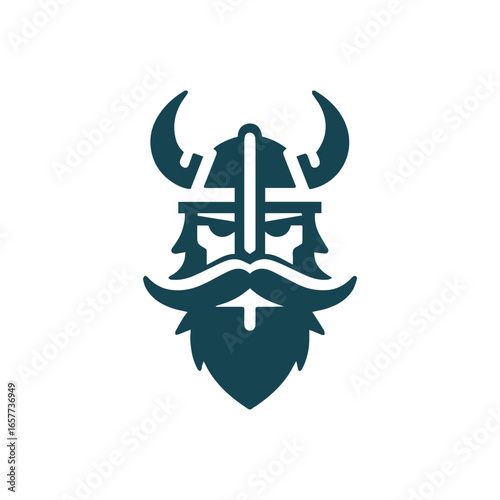 viking warrior head logo. minimalist style viking warrior head logo.