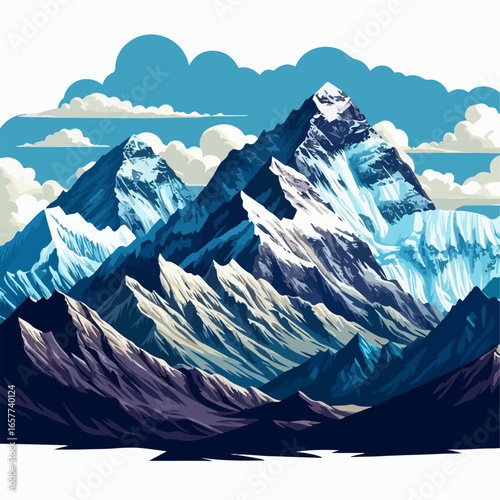 premium vector mountain everest 