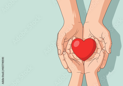 Hands Holding a Red Heart A Symbol of Love and Support, Promoting Compassion and Care through WERUWONK_200825 (48).eps