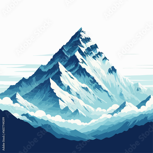 premium vector illustration of mountain everest 