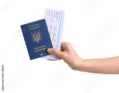 Woman with Ukrainian passpo...