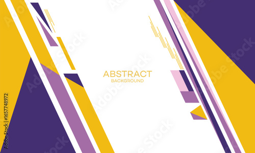 Abstract Geometric Background with Yellow, Purple, and White Stripes