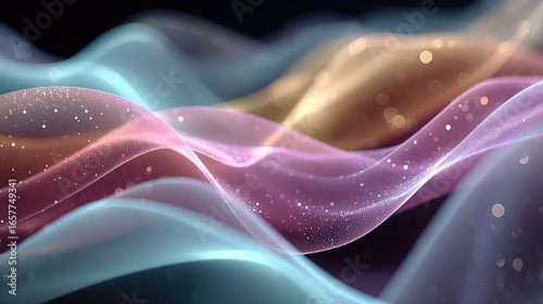 Futuristic 3D wallpaper showing layered translucent shapes with soft glows and detailed textures, designed to enhance high-tech digital screens and modern creative projects.
