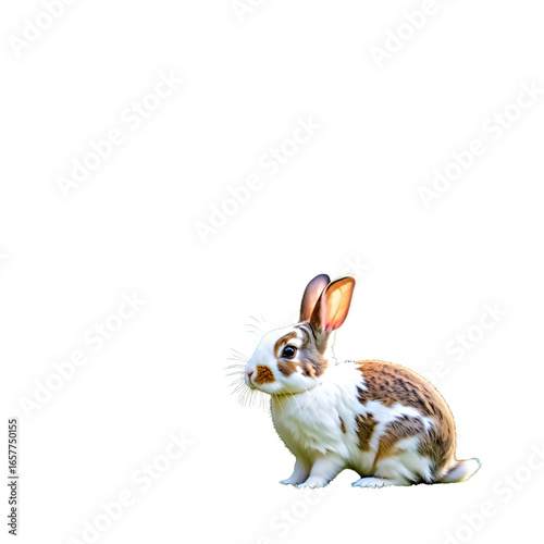Realistic detailed rabbit portrait with sharp focus and flawless fur textures, high quality studio lighting, bright colors, natural animal close-up wildlife photography