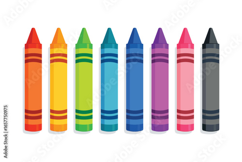 colorful crayon flat illustration design