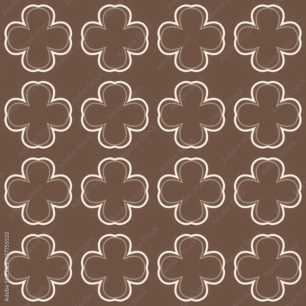 Fototapeta premium Seamless vintage floral pattern with decorative hearts and leaves for wallpaper, textile, and paper design
