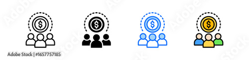 Sales Team Icon Set Multiple Style Collection
