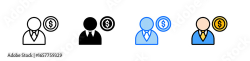 Sales Manager Icon Set Multiple Style Collection