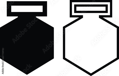 Award medal icons set in flat, outline styles, Monochrome honor badge, Achievement symbol, Trophy emblem, Military decoration, Sport reward, Success recognition illustration on transparent background.